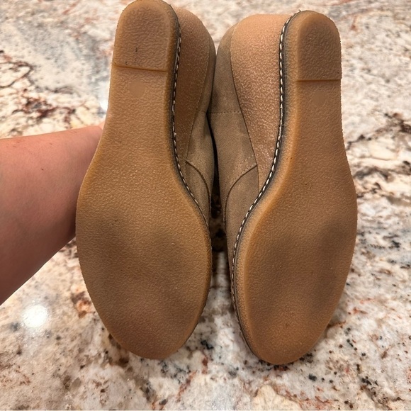 J Crew MacAlister wedge boot flax EUC leather upper bootie wedge shoe size 9 - Picture 10 of 11